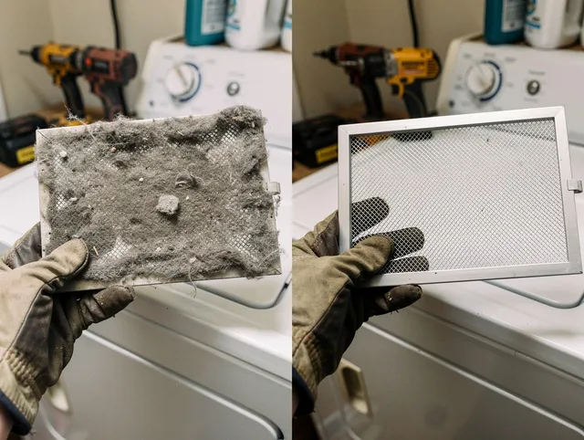 Professional lint trap cleaning by North Olmsted Dryer Vent Cleaning in North Olmsted