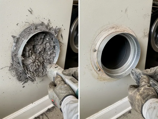Professional clogged vent cleaning by North Olmsted Dryer Vent Cleaning in North Olmsted