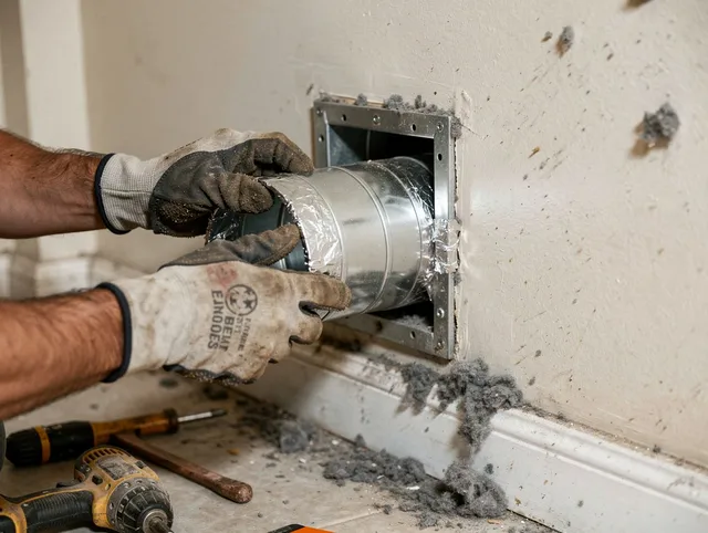 Professional dryer vent repair and installation by North Olmsted Dryer Vent Cleaning in North Olmsted